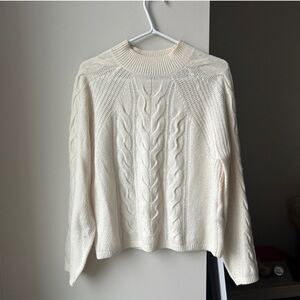 Banana Republic Cream Cable Knit Sweater